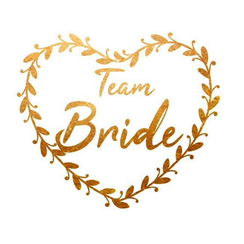 10 шт., золотые наклейки для татуировок Team Bride Tribe, девичник, девичник, подружка невесты, свадебный душ, принадлежности для будущей невесты