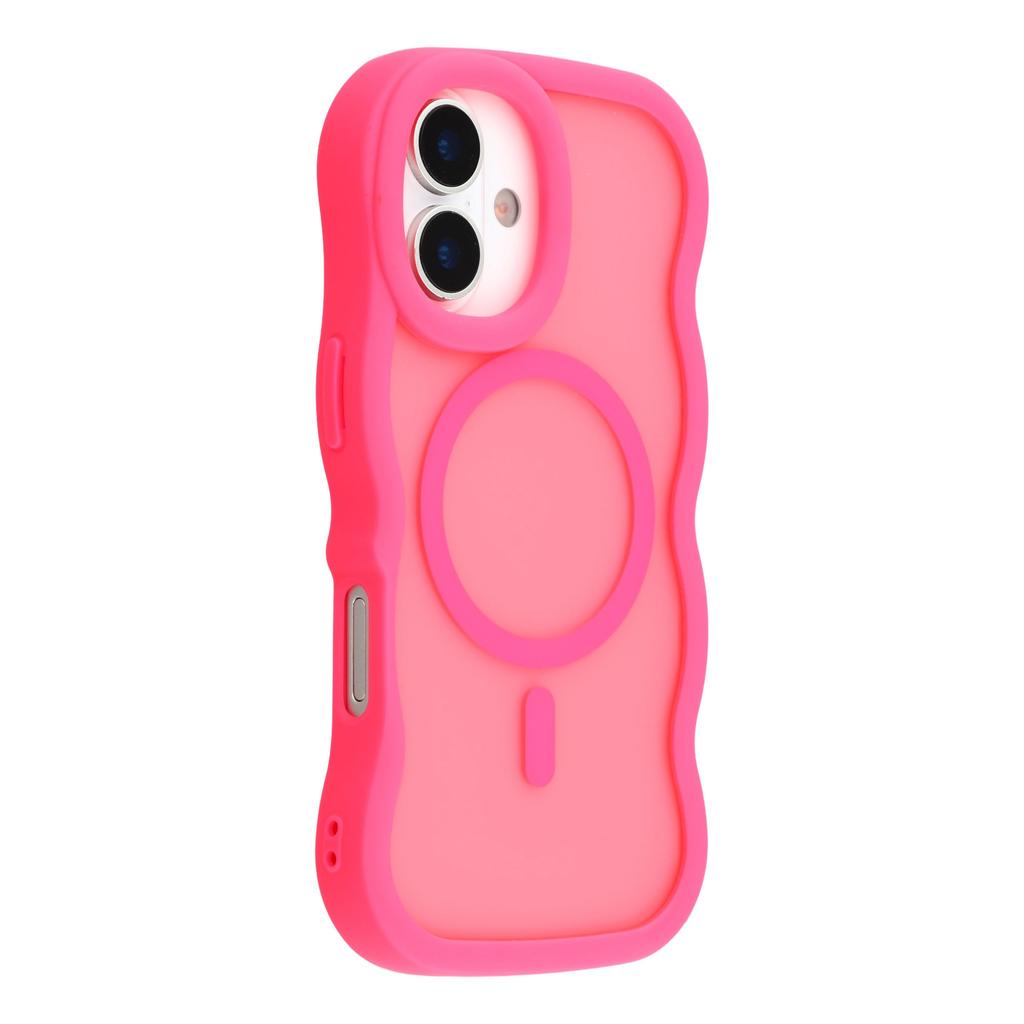 For iPhone 17 Case Compatible with MagSafe TPU+PC Phone Back Cover Skin Touch Wave Shape