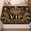 Роскошный Черно-Золотой VIP Принт Короны Ковер Плюшевый Фланелевый Коврик Гостиная Спальня Домашний Декор Ковер для Зоны Нескользящий Коврик для Пола