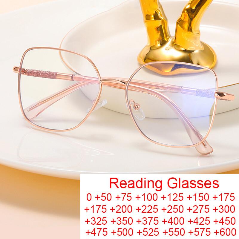 Прозрачная оправа для компьютерных очков женская, защита от синего света, очки для пресбиопии, металлические оправы с пружинным шарниром, очки для чтения, унисекс