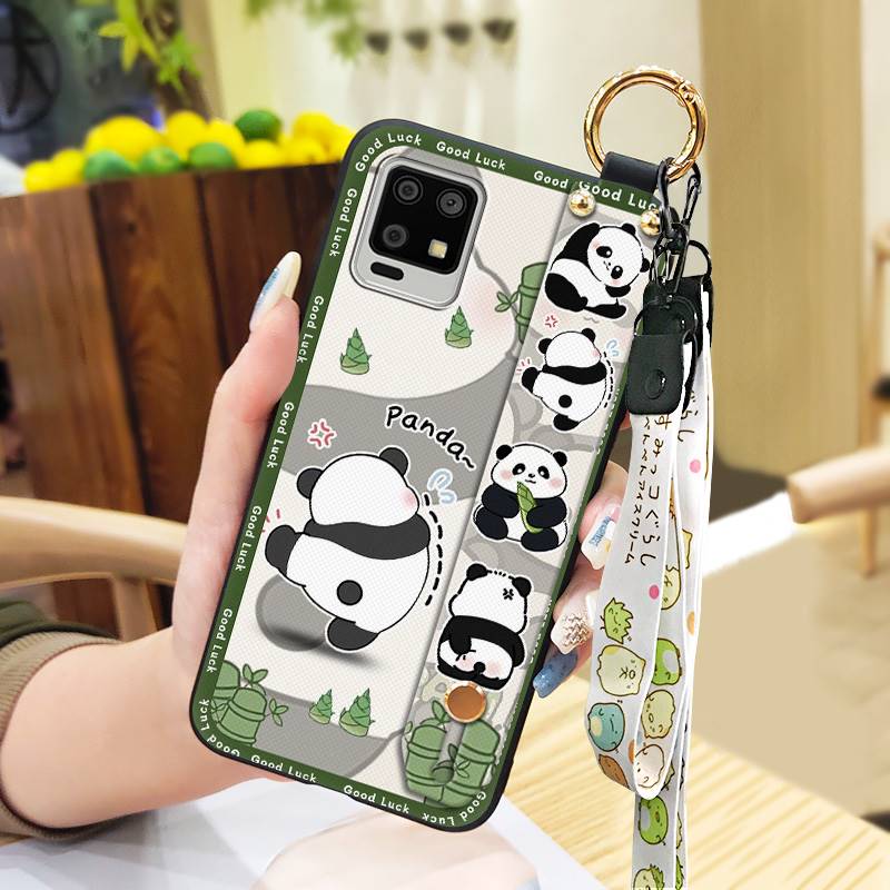 Грязеотталкивающий Прочный Чехол для Телефона Для Sharp Aquos Zero6/Aquos Air Шнурок Противоударный Ударопрочный Ремешок на Запястье Кольцо-Подставка Панда