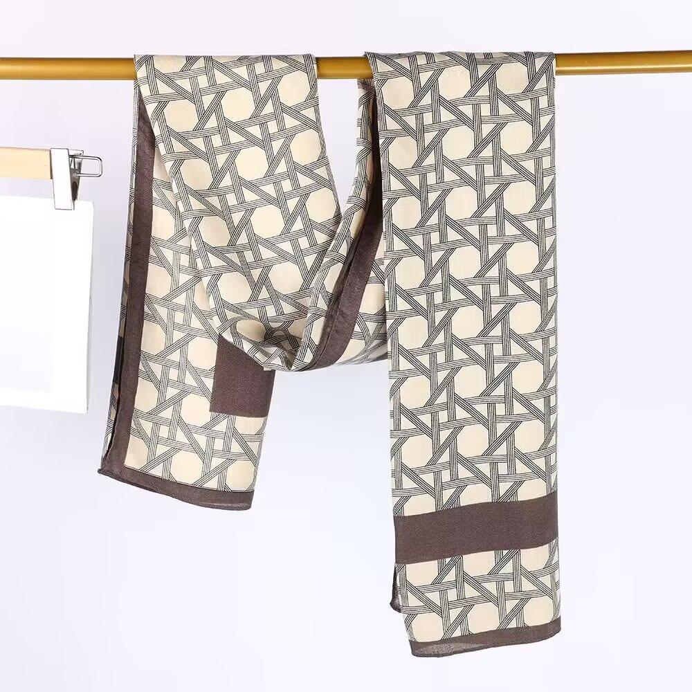 New digital QR code scarf, shawl around the scarf, spring and summer thin silk scarf, women's fashion neck protection scarf dual-purpose