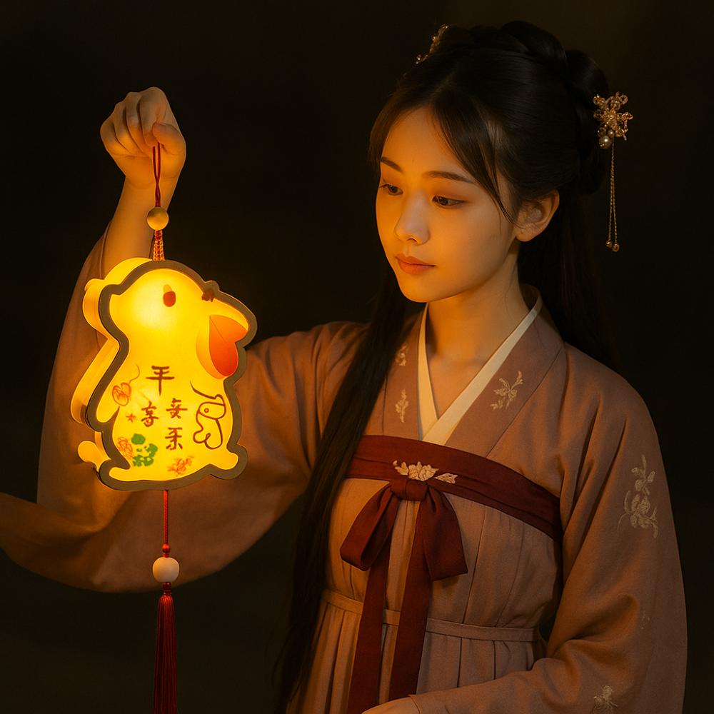 Paper Festival Lantern Material Pack Chinese Ancient Style Handheld Lantern Cultural Event