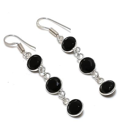 Подарочные ювелирные серьги ручной работы из стерлингового серебра 925 пробы с черной шпинелью 2,36 дюйма y2h40