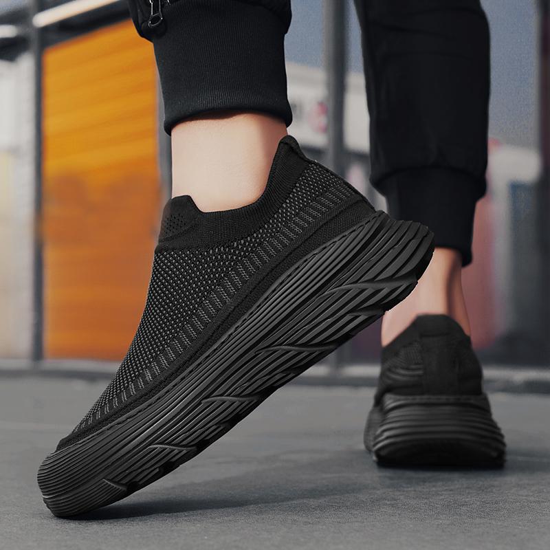 Мужская простая и модная спортивная обувь Fly Woven на толстой подошве, повседневная обувь для отдыха на открытом воздухе, дышащая мужская обувь, ленивая обувь