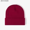 Available Autumn and Winter Warm Thickened Double Beanie Hat Simple Men's Women's Knitted Hat
