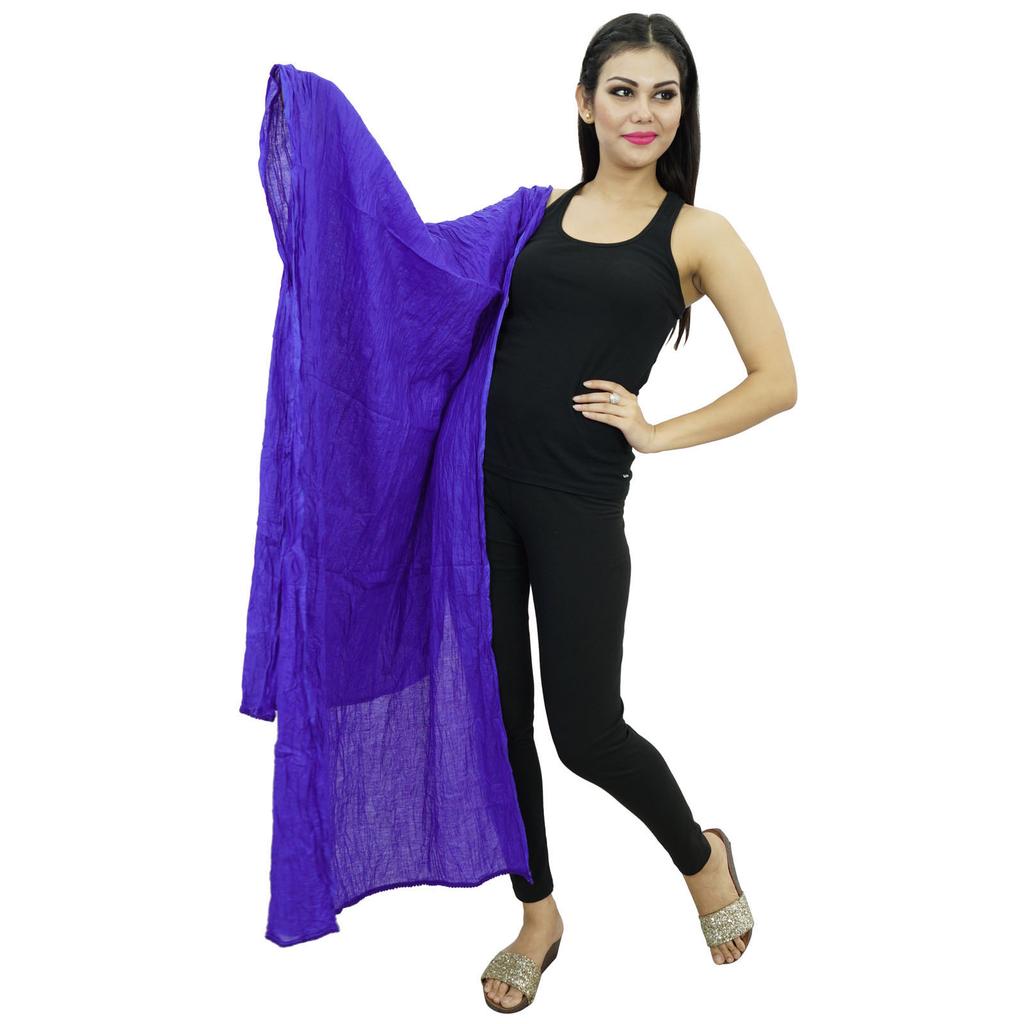 Long Cotton Voile Dupatta Stole Women Neck Wrap Indian Scarves Chunni