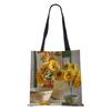 Подсолнухи Цветы Женская Сумка Через Плечо Хозяйственная Холщовая Повседневная Сумка для Продуктов 2022 Принт Живопись Винтаж Большая Вместимость Тоут Книги KTY