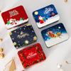 1PC Cookie Box Christmas Gift Box Tinplate Box Storage Box Square Candy Box Empty Party Supplies