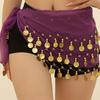 1pc Belly Dance Hip Scarf Chiffon Skirt Wrap Professional Hip Scarf Skirt Costume with Coins for Yoga Belly Dancing Beginners