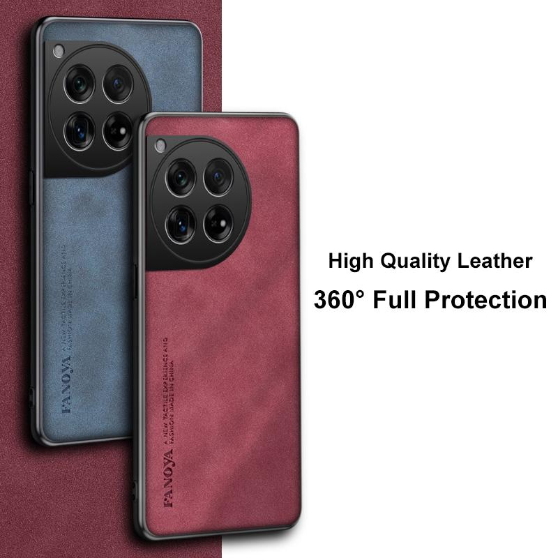 For OnePlus 12 12R Case Luxury PU Leather Phone Case For OnePlus Ace 3 5G OnePlus12 R Back Cover Matte Silicone Full Protection