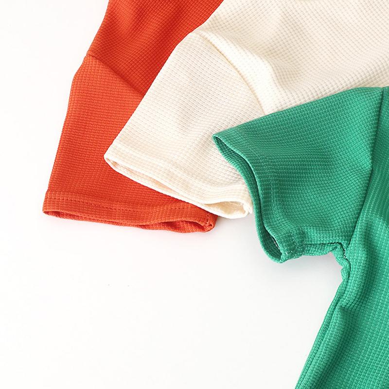 Повседневные детские шорты с коротким рукавом, летняя детская одежда, футболки и штаны для мальчиков и девочек, однотонные спортивные костюмы для детей 1-8 лет