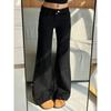 Retro Black Flared Jeans Women's Spring New Slightly Pulled Low Waist and Thin, Loose Mopping Pants Without Sticking To the Legs
