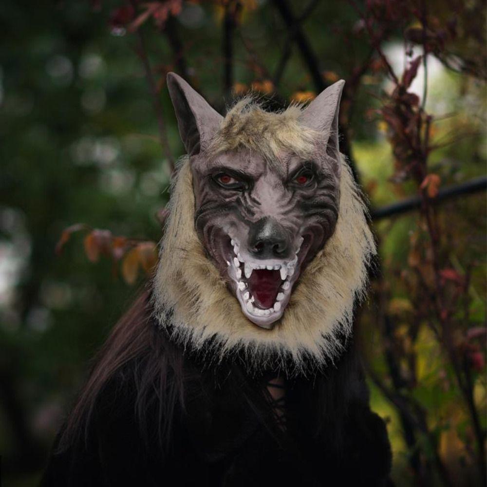 Horror Latex Wolf Head Mask Latex Halloween Wolf Costume Cosplay Ghost Festival