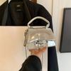 Shoulder Bag for Women Mini Crossbody Handbag Shiny PU with Chain Strap Magnetic Button Closurefor Commute Photography Daily Use