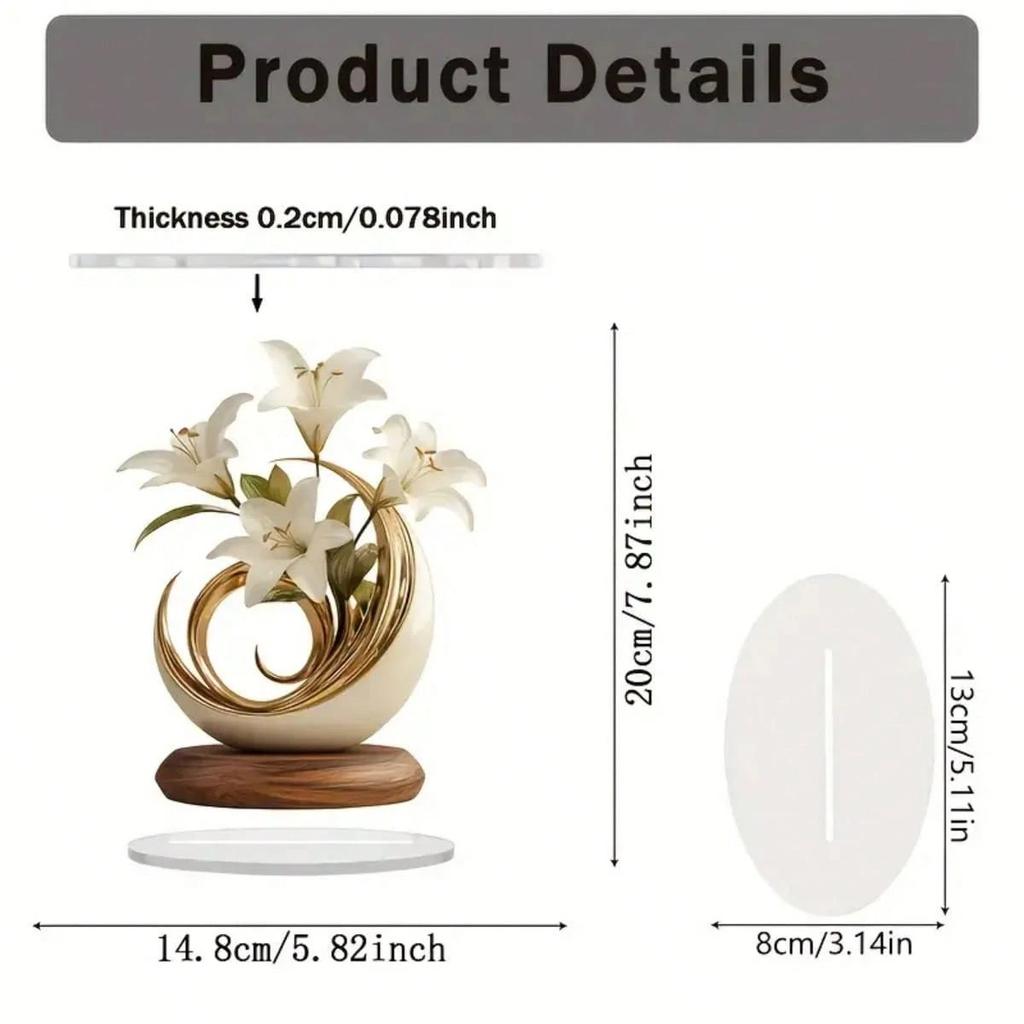 Acrylicstand Up Wind2d Ins Plaquemothers Dayflower Shapeliving Room Light Luxury Ornamentsentryway Ornamentshome Art Decorations