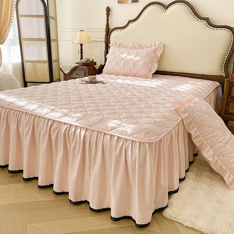 Однотонный подзор для кровати, простое постельное белье с резинкой, домашнее покрывало, мягкое покрывало, faldones de cama (Нет наволочки)