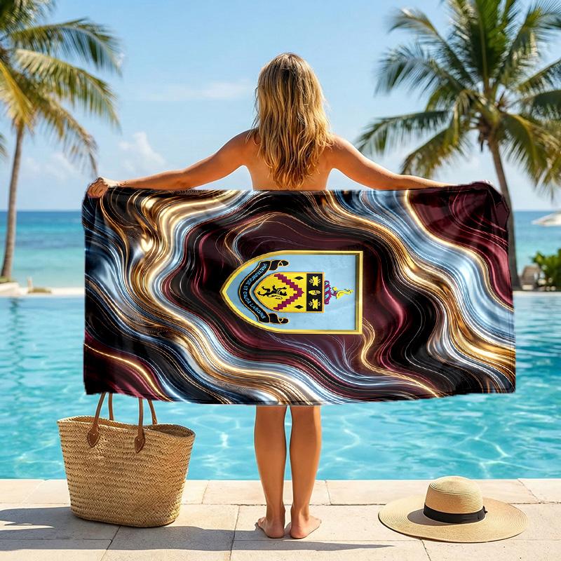 Пляжное полотенце Burnley Football Мягкое из микрофибры Летнее полотенце Быстросохнущее Впитывающее полотенце для пляжа Бассейна Путешествий
