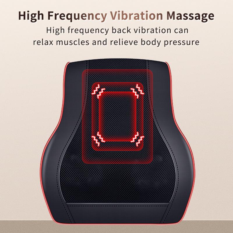 JINKAIRUI Массажер для шеи и шеи с разминанием шиацу, вибрационная подушка для массажа спины, массаж всего тела для использования дома и в машине