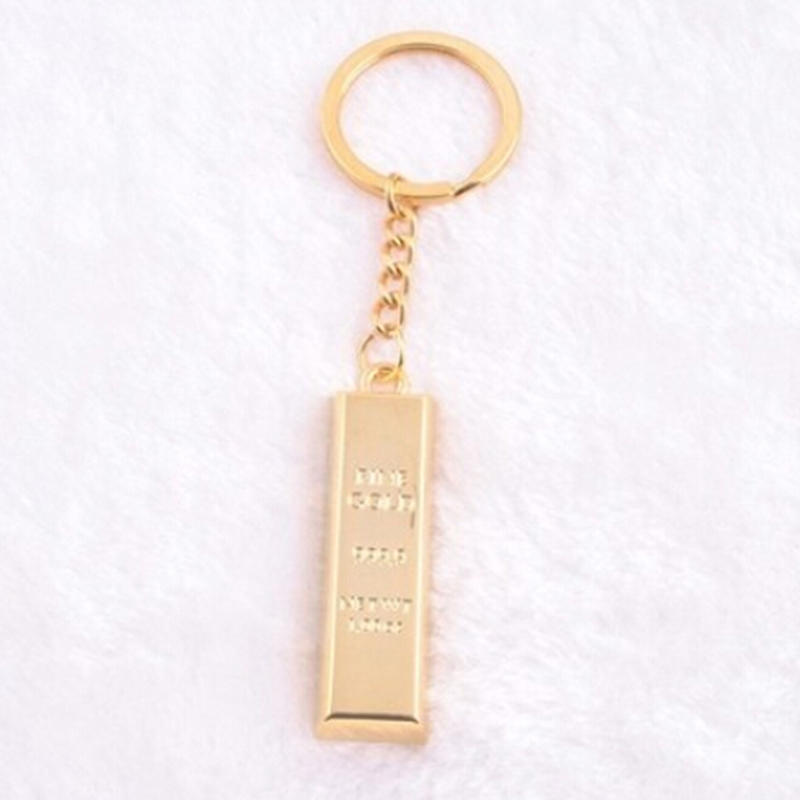 Fashion Metal Faux Gold Bar Ingot Bullion Keychain