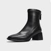 Fashion Thick Heel Women 1 Boots Platform Ankle Boots 2024autumn Square Toe Ladies Shoes Winter Fur Female Booties Botas De Mujer