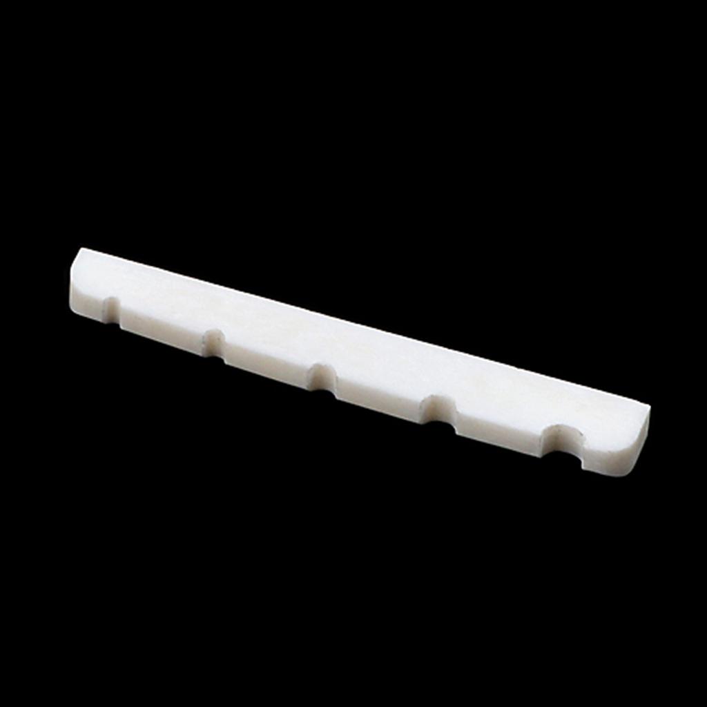 Pre-Slotted Bass Nuts Real Slotted Bone Nut Saddle for 5 String Bass Electric, Acoustic, Classical Guitar Durable