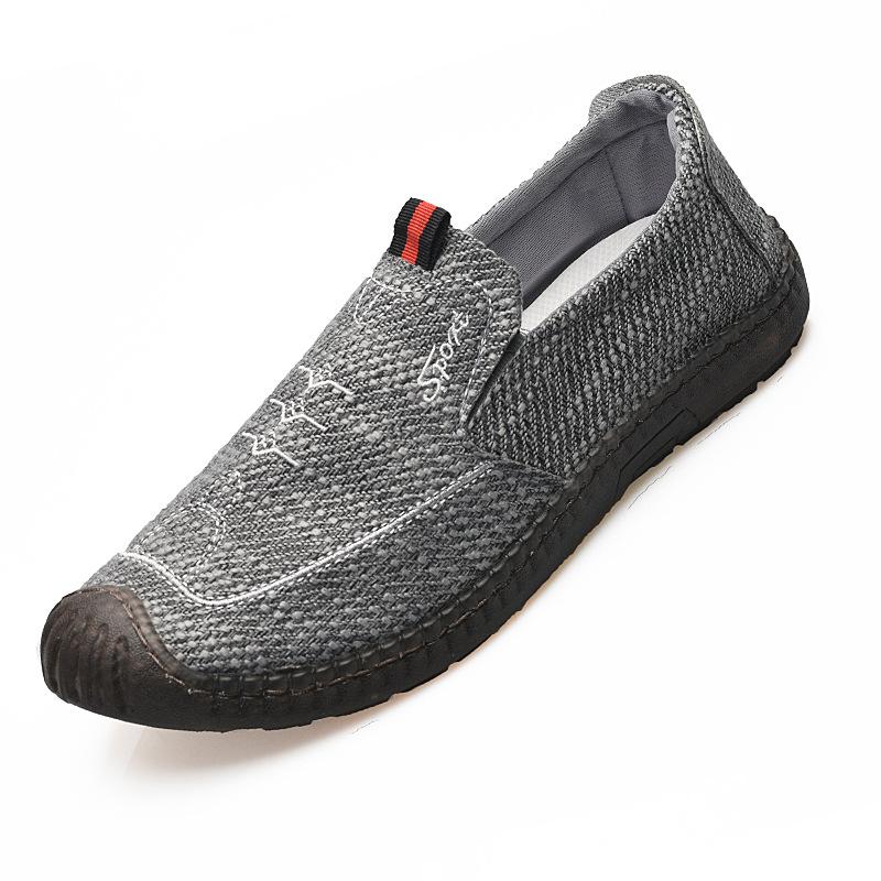 Мужские туфли весенние дышащие однопедальные ленивые туфли мужские повседневные одинарные туфли сандалии дезодорант мягкая подошва льняные туфли мужские