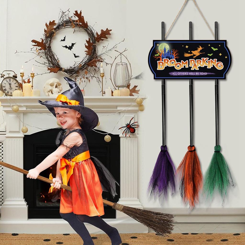 Хэллоуин Ведьма Парковочное место Парковочный знак Подвеска Деревянная Подвеска Праздничное Украшение.