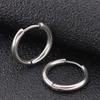 Silver/Black/Gold Color For Men Women Hoop Earrings Titanium Steel Round Circle Earrings Buckle