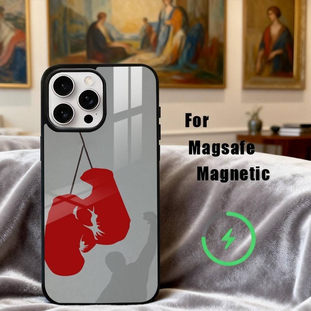 Boxing Gloves Phone Case For iPhone17,16,15,14,13,12,11 Plus,Pro Max Magnetic For Magsafe Wireless Charging