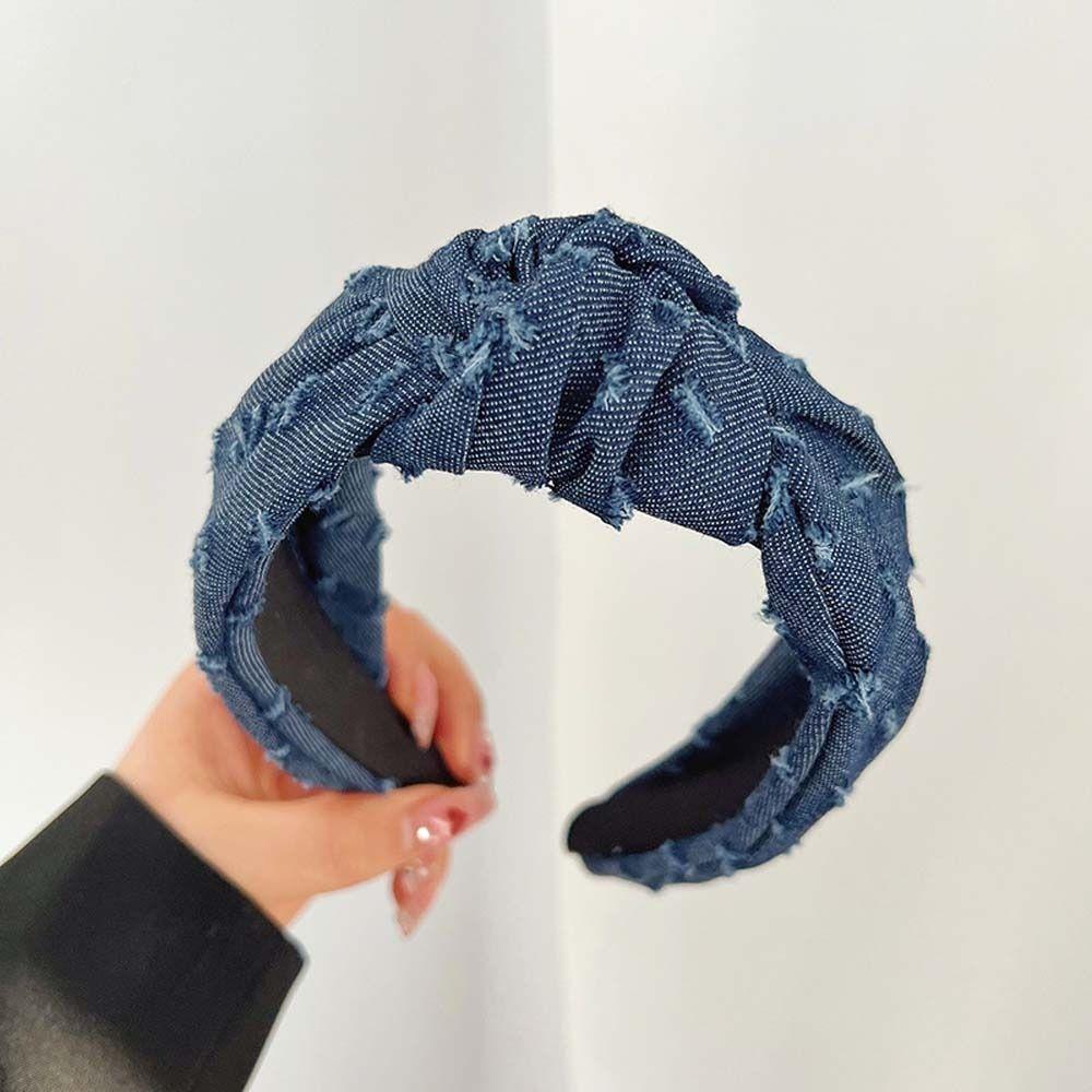 Headdress Cowboy Headband Denim Cloth Cowboy Hair Bands Wide Head Bands Cowboy Hair Hoop Daily