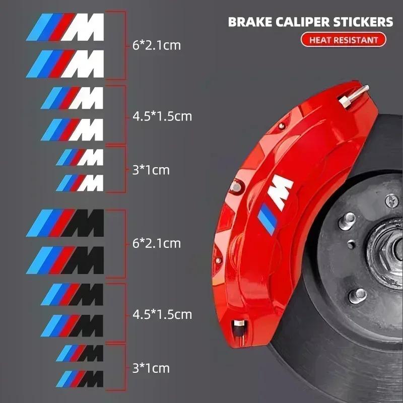 1set Car Brake Caliper Badge Emblem Stickers Auto Gadget For Bmw M X1 X3 X5 X6 E30 E90 M3 E84 E83 F25 E91 E60 F15 F16 E70 F30 Z4i1