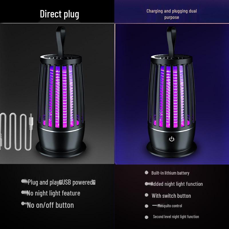Умный светодиодный уничтожитель комаров: Настенный, с USB-подзарядкой, отпугиватель электрическим током