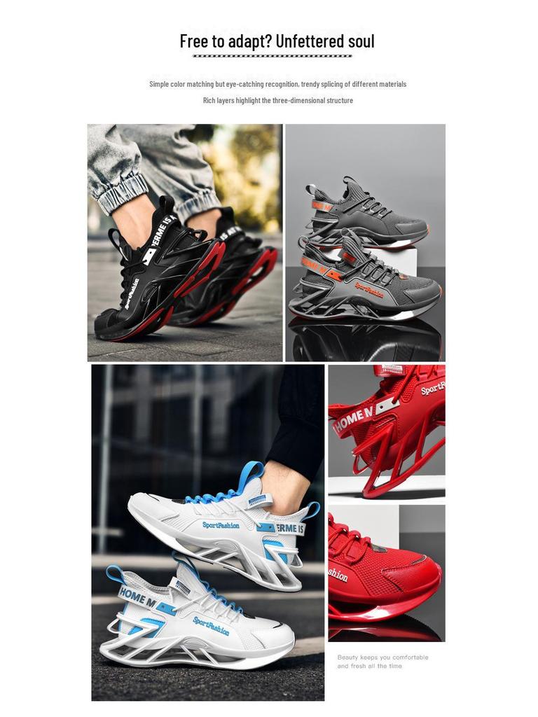 Men's Shock-Absorbing Blade Sneakers - Breathable Running Shoes for Spring & Autumn