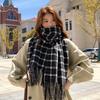 College Style Scarf Women's Winter Imitation Cashmere Plaid Warm Couple Versatile Student Scarf Sweet Outside