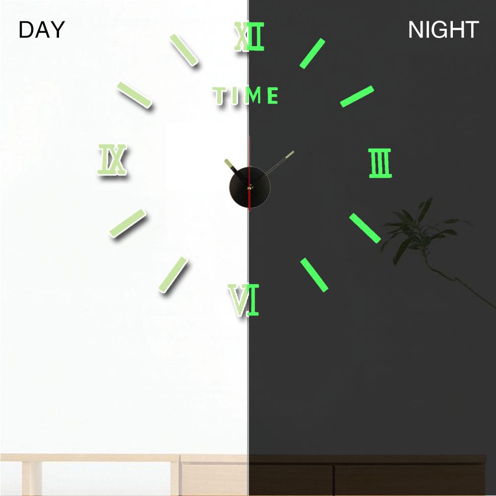 3D светящиеся настенные часы, зеркальные настенные наклейки, креативные часы «сделай сам», съемные художественные наклейки, домашний декор, кварцевая игла для гостиной, хит продаж