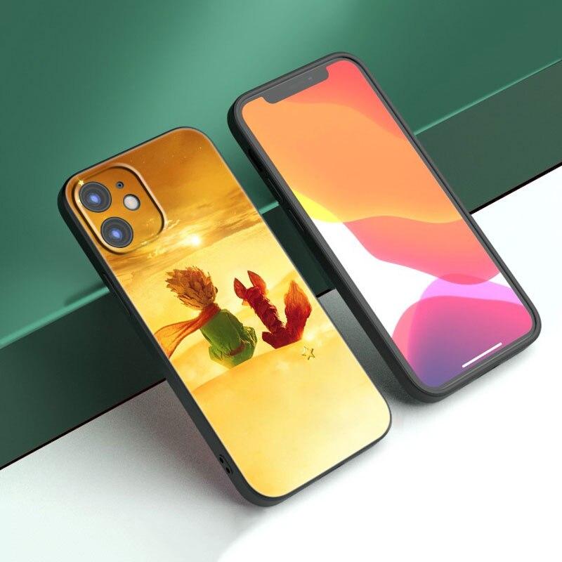 Чехол для телефона Little Prince fox для Apple iPhone 14 13 12 Mini 11 Pro Max 7 8 XR X XS 7 8 Plus SE 2020 2022 черный чехол