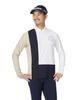 TaylorMade Color Block Long Sleeve Polo Shirt, White, Size M, Men's, 2024FW UN352