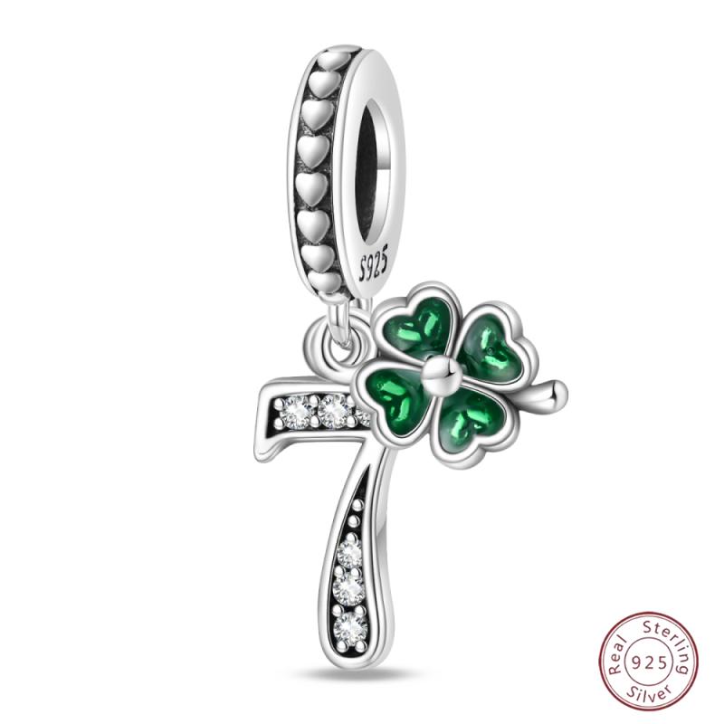 Медный браслет с бусинами 'Четырехлистный клевер на удачу', с блестящим цирконием, для оригинального браслета 3 мм, женские изящные украшения