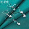 Romantic Heart Earrings Gift Silver Party Fashion Jewelry