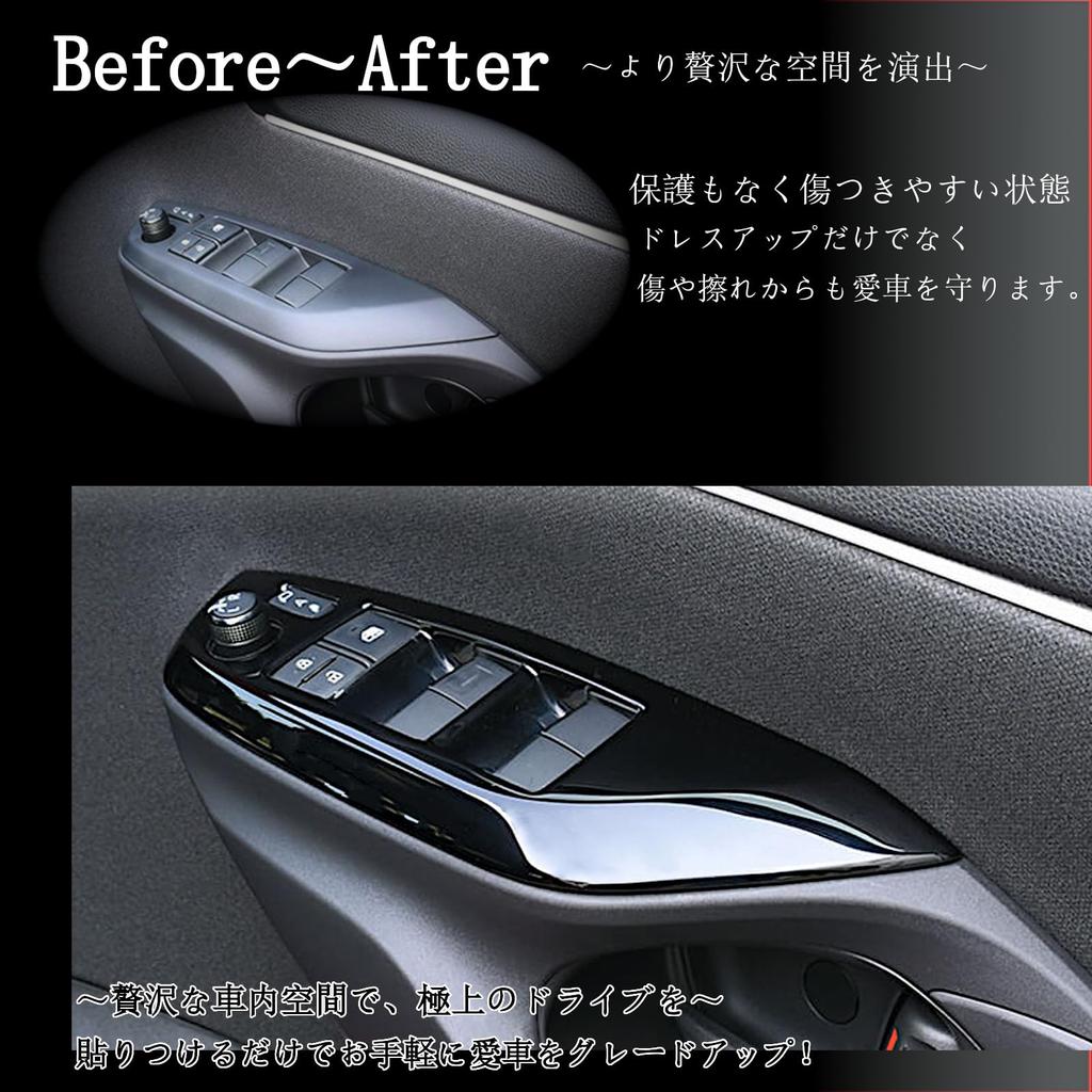 Комплект накладок на руль и переключатели дверей для интерьера Yaris Cross (10 серия) Аксессуары, Запчасти, (Фортепианный черный)