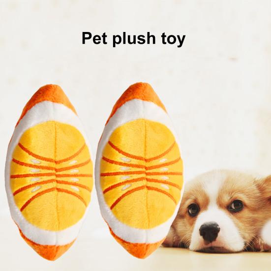 Dog Grinding Toy Orange Voice Bite-resistant Shape Built-in Plush Relieve Soft Touch Boredom Companion Squeeze Elastic Dog Squeak Toy