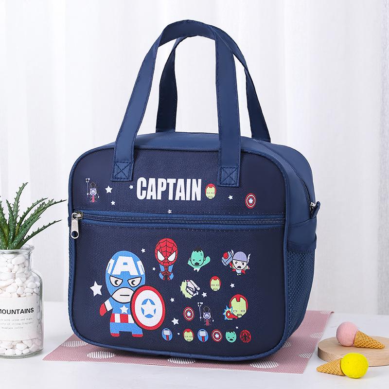 Large Insulated Cartoon Bento Lunch Bag - Waterproof & Cute Student Handheld Carrier