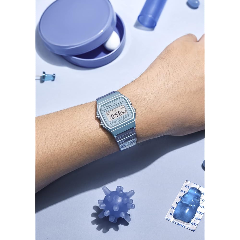 Casio Collection F-91WS-2JH Цифровые часы Синий Цвет Классический Стиль
