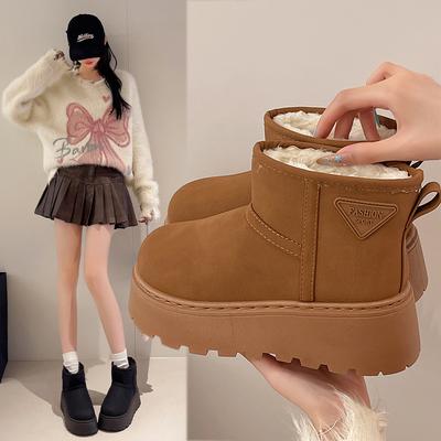 [Fanfna] Ретро платформа зимние сапоги для женской зимы 2025 новый бархатный утолщенный теплый износостойкий нескользящий хлопок