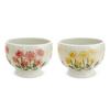 Пара суповых пиал Исаозан Килн для питья и еды Бесплатная круглая пиала 350 мл Посуда Хасами Сделано в Японии Полевой цветок J-kitchens (Желтый Красный)