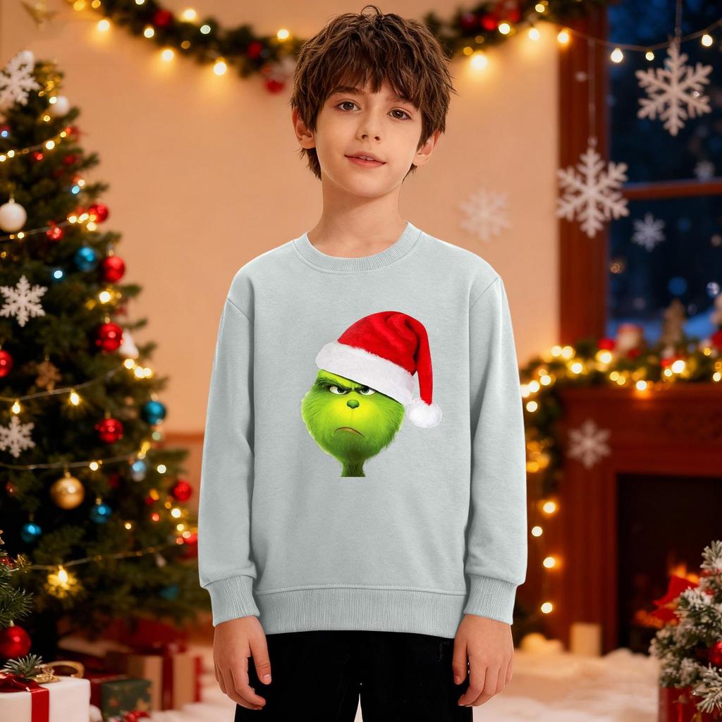 Рождественский свитшот для мальчиков и девочек, уродливая рождественская футболка, свитшот с круглым вырезом, для малышей, с длинным рукавом, пуловер, наряд, топы