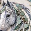 Home Decor Sewing Kit Floral Horse Patchwork Kit, Fabric DIY Decorative Collage for Adults, Handmade Wall Diy