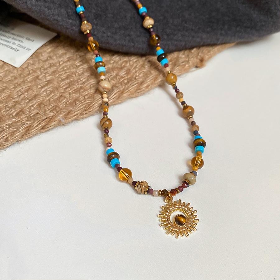 Подсолнух, ожерелье из бусин, новый китайский винтажный чокер, женские украшения класса люкс