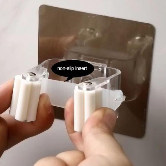 10 шт., пластиковые держатели для швабры и метлы с прочным клеем, не оставляющие следов, нескользящие опорные крючки, настенная швабра для ванной комнаты и кухни